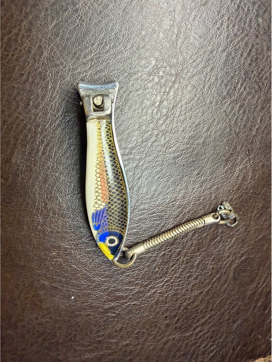 Other - Vintage Fish-Shaped Nail Clipper with Chain